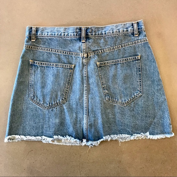 Forever 21 Button Front Denim Mini Skirt Sz 30 - Picture 2 of 3